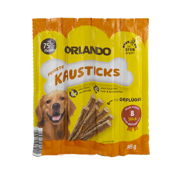 تشویقی مدادی سگ اورلاندو با طعم مرغ Orlando Stick Poultry بسته 4 عددی