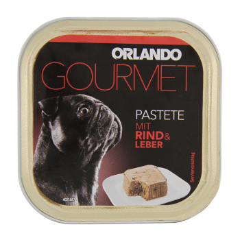 غذای کاسه ای سگ اورلاندو مدل Beef & Liver pate وزن 150 گرم
