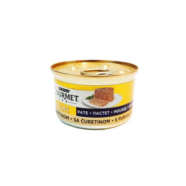 کنسرو غذای گربه گورمت مدل پته گوشت بوقلمون GOLD-PURINA وزن 85 گرم