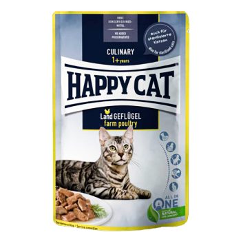 پوچ گربه هپی کت با طعم مرغ Happy Cat Culinary Farm Poultry وزن 85 گرم